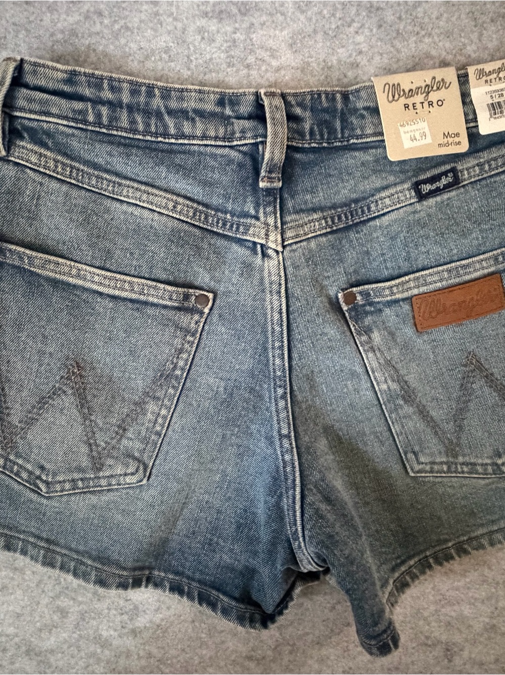 Wrangler Faded Blue Denim Shorts
